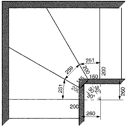 Close-up of stair case winders with angles.