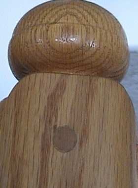 Photo of the top of a newel post.