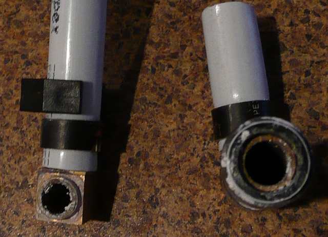 Photo of a pipe fitting inside.