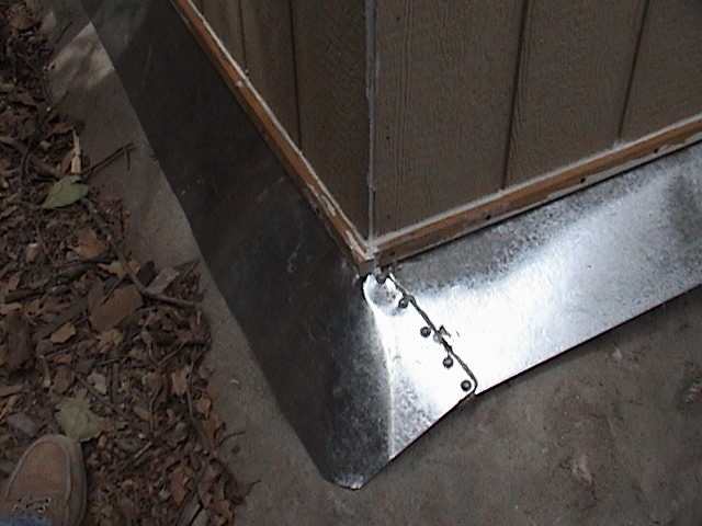 Photo of flashing on tank house.