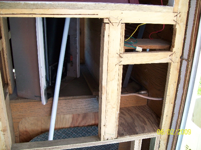 Our old camper stripped to its bare framing before renovating it.